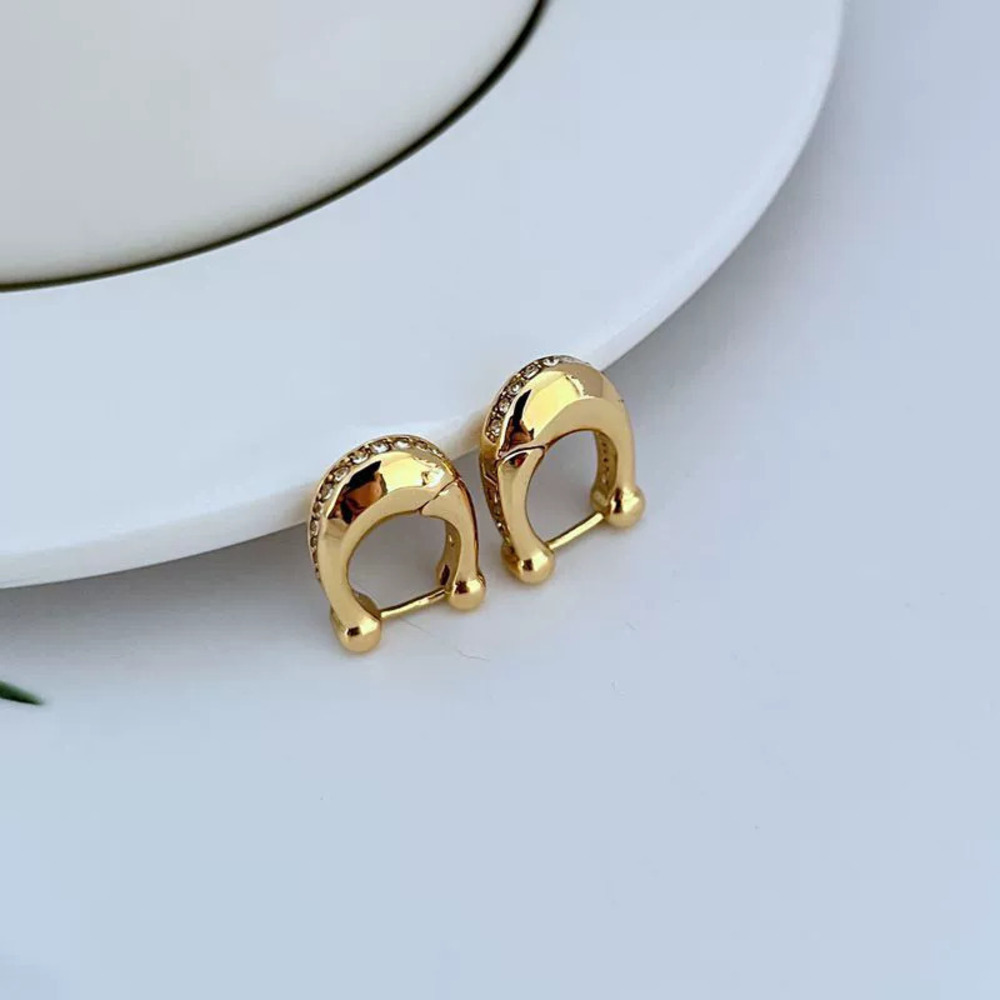 Coach Petite Rhinestone Initial Earrings - Picture 6 of 6